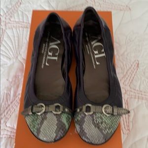 AGL purple with snakeskin flats